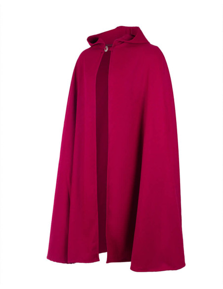 Medieval burgundy wool cape Gora model