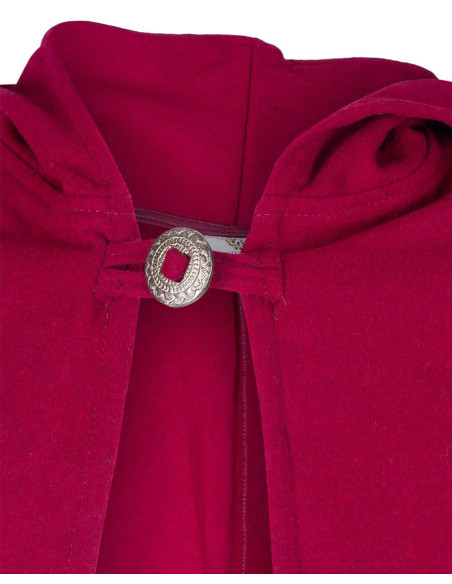 Medieval burgundy wool cape Gora model