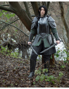 Medieval breastplate in blackened steel Katharina model