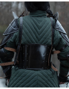 Medieval breastplate in blackened steel Katharina model 2