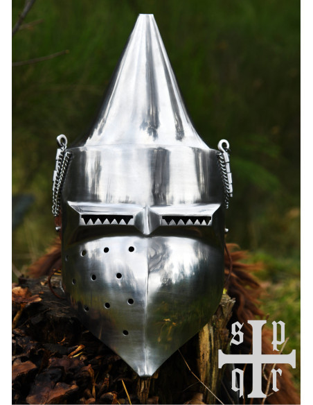 Medieval basin with visor 14th century Medieval basin with visor 14th century