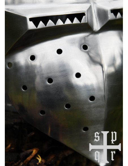 Medieval basin with visor 14th century Medieval basin with visor 14th century