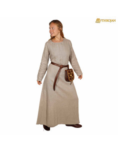 Women's linen Viking dress Helga model, natural color