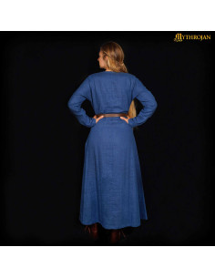 Women's linen Viking dress Helga model, blue color 2