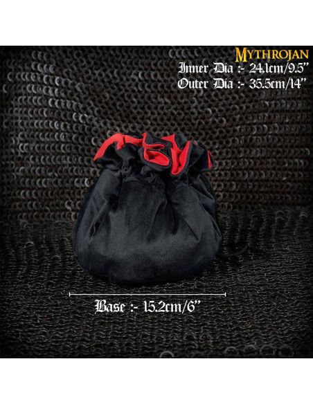 Medieval Drawstring Dice Bag, Black -...