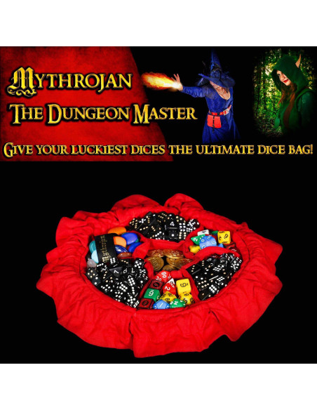 Medieval Drawstring Dice Bag, Black -...