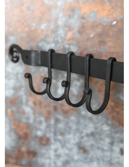Medieval coat rack with removable hooks