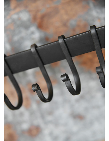 Medieval coat rack with removable hooks