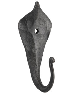 Medieval hand forged wall hook, leaf design