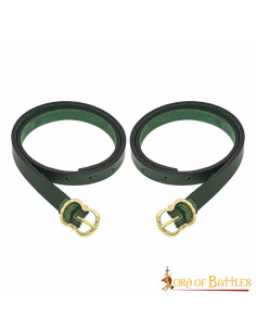 Medieval Renaissance leather belt, green color 2