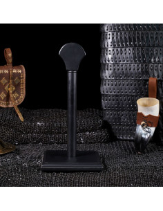 Wooden support for hanging helmets, black 2