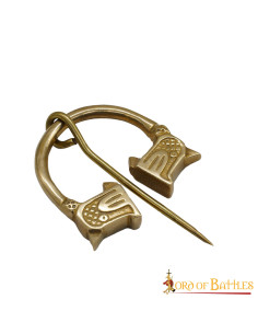 Viking brass fibula wolf design (4.5 cm.)