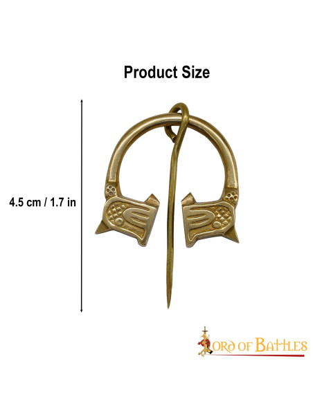 Viking brass fibula wolf design (4.5...