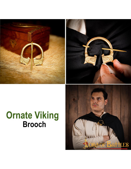Viking brass fibula wolf design (4.5...