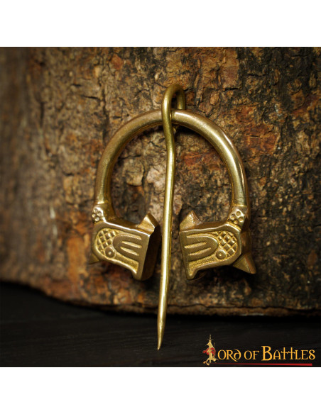 Viking brass fibula wolf design (4.5...