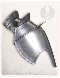Medieval shoulder pads in polished steel Seraphim model 2