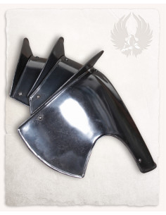 Medieval shoulder pads in aged steel Seraphim model 2