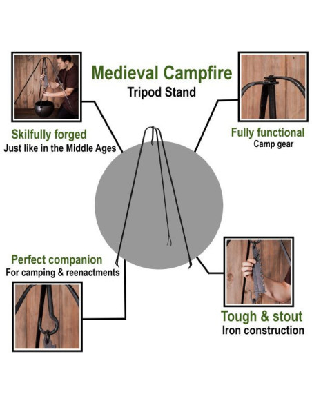 Wrought iron tripod medieval...