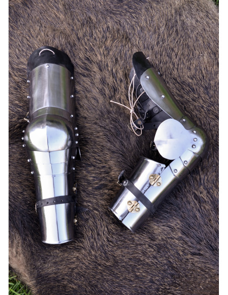 Pair of medieval steel bracers (15th...