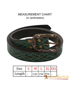 Renaissance belt in embossed green leather 2