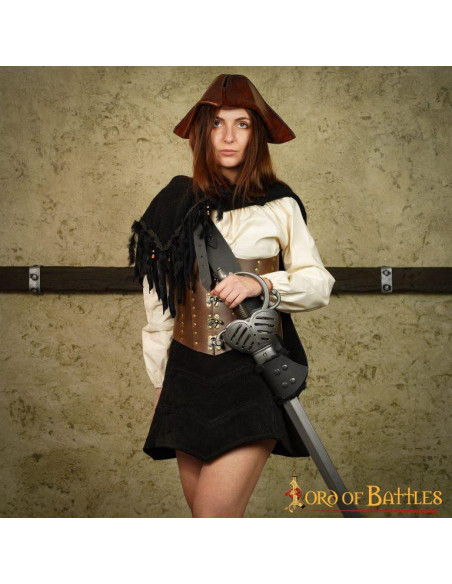 Gothic Suede Leather Skirt With Strings