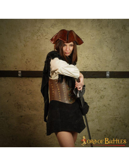 Gothic Suede Leather Skirt With Strings