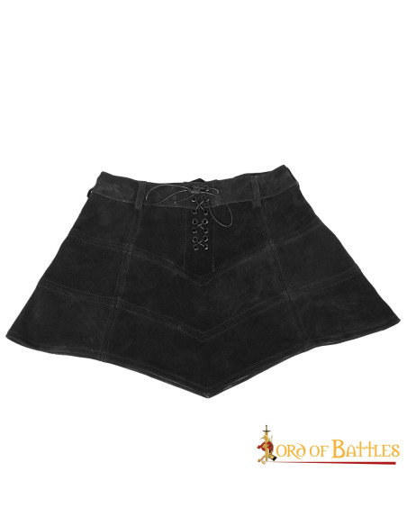 Gothic Suede Leather Skirt With Strings