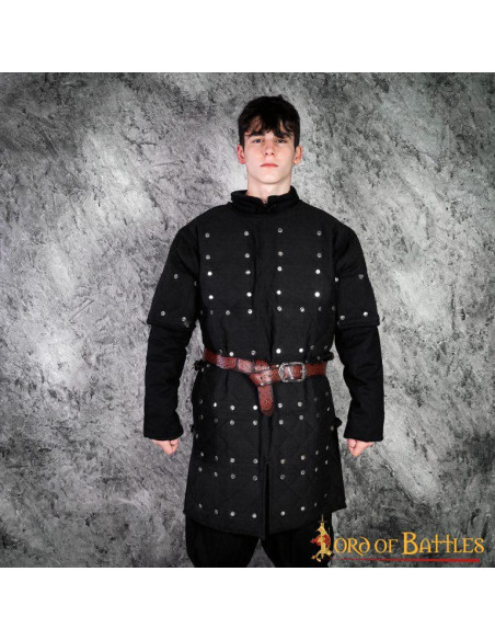 Black brigandine with riveted steel...