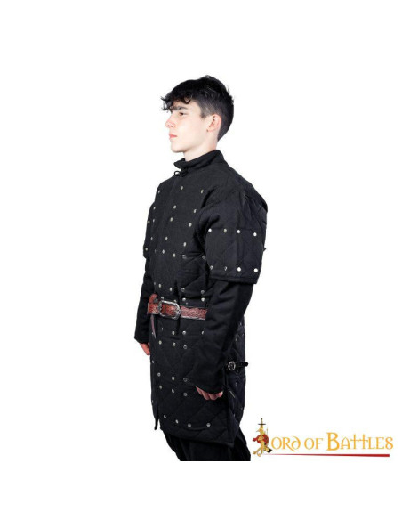 Black brigandine with riveted steel...