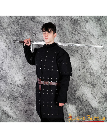 Black brigandine with riveted steel...