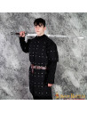 Black brigandine with riveted steel metal plates
