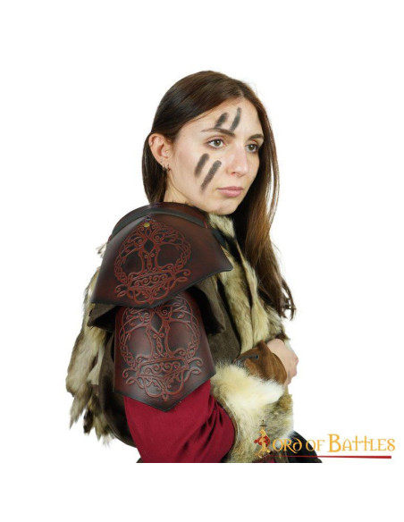 Viking leather pauldrons model...