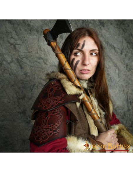 Viking leather pauldrons model...
