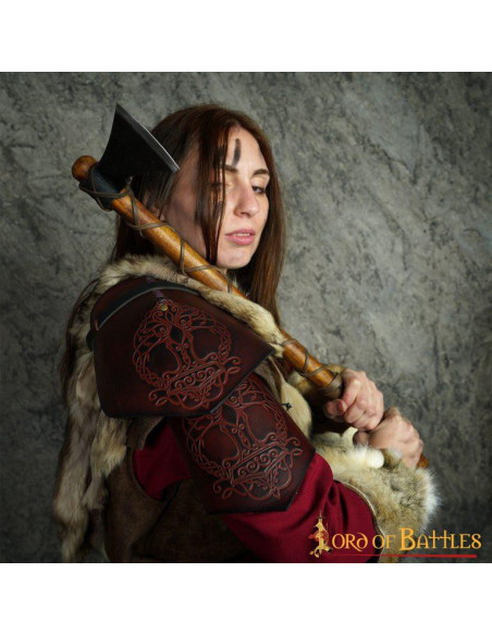 Viking leather pauldrons model...