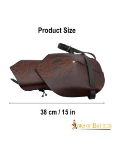 Viking leather pauldrons model Yggdrasil Mjolnir 2