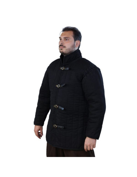 Padded medieval gambeson type 1, black