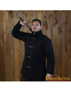Padded medieval gambeson type 1, black