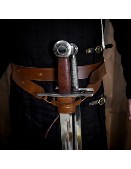 Medieval style brown leather belt... Medieval style brown leather belt...