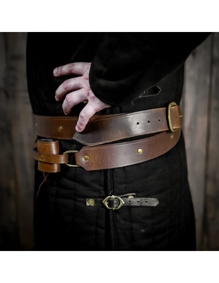 Medieval style brown leather belt... Medieval style brown leather belt...