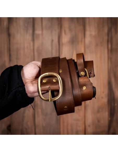 Medieval style brown leather belt... Medieval style brown leather belt...