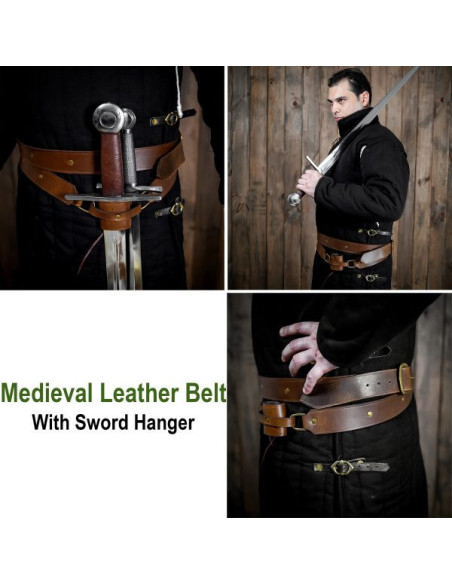 Medieval style brown leather belt... Medieval style brown leather belt...