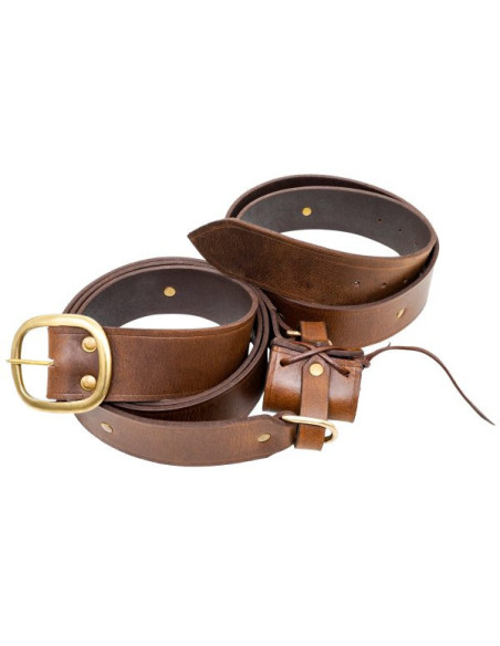 Medieval style brown leather belt... Medieval style brown leather belt...