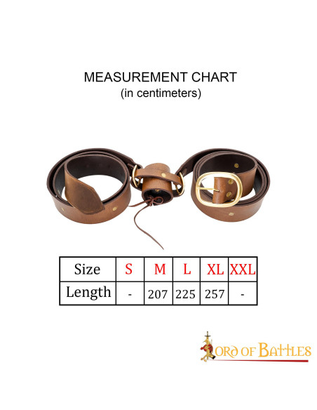 Medieval style brown leather belt... Medieval style brown leather belt...