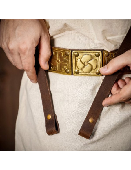 Brown leather belt to hang Roman...