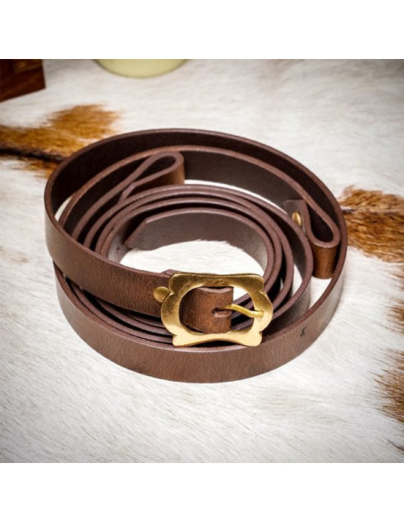 Brown leather belt to hang Roman...