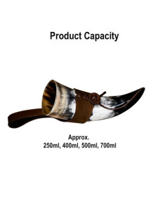 Viking drinking horn with leather baldric 2