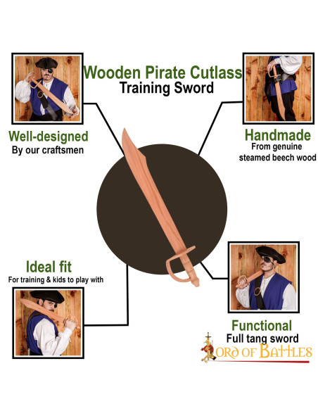 Wooden pirate sword for training