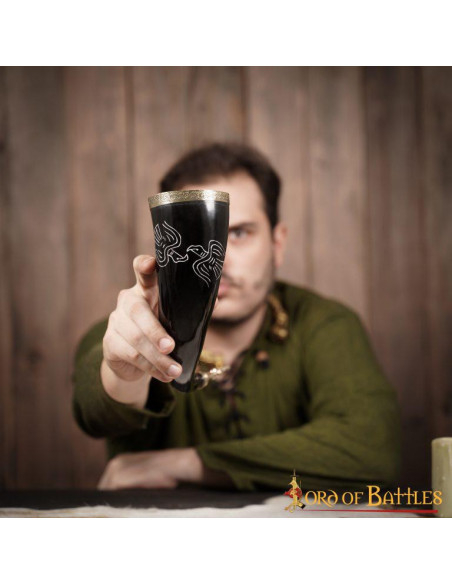 Viking drinking horn model Twin Ravens Viking drinking horn model Twin Ravens