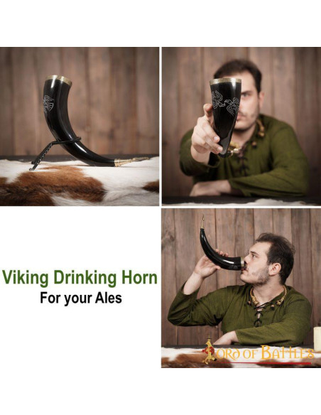Viking drinking horn model Twin Ravens Viking drinking horn model Twin Ravens