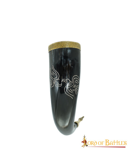 Viking drinking horn model Twin Ravens Viking drinking horn model Twin Ravens